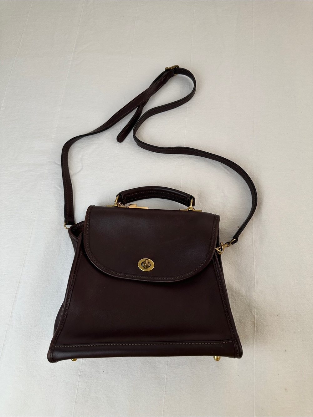 Jack George’s Vintage Structured Dark Brown Leather Bag